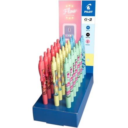 Gelschrijver PILOT G-2-07 Flow medium assorti display à 24 stuks