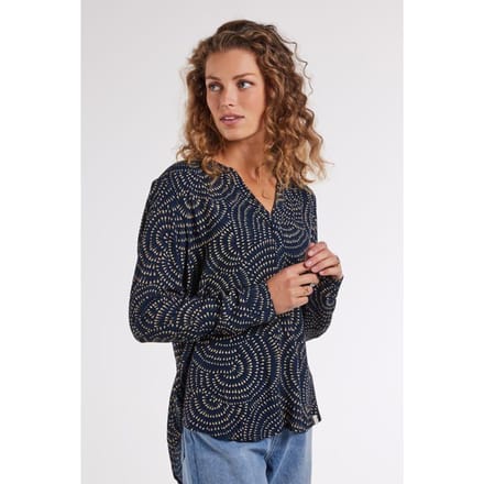 DIDI Dames Blouse Lola Dark blue Swirl print maat 34