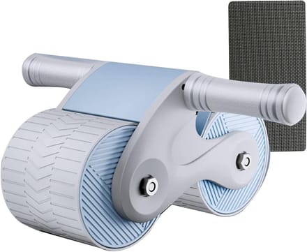 Buikspierroller - Ab roller wiel - Buikspieren trainen - Automatische terugstoot - Dubbele wielen - Wit