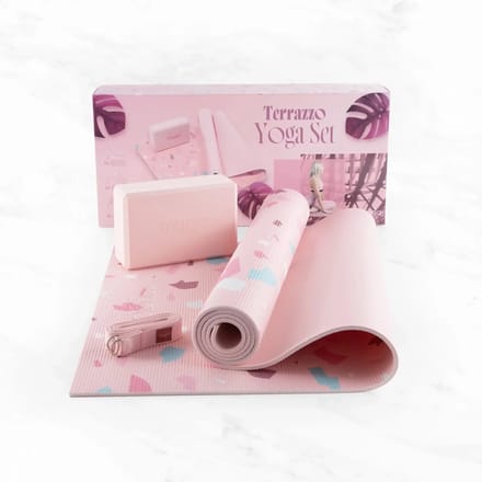 Yoga starterskit terrazzo - Myga - dusty pink