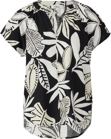 s.Oliver - female - Mouwloze blouse van linnenmix in een relaxte pasvorm