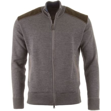 Paul & Shark Vest Shark Tag Velvet Soft Cool Touch Wool Full Zip Iron Gate / male