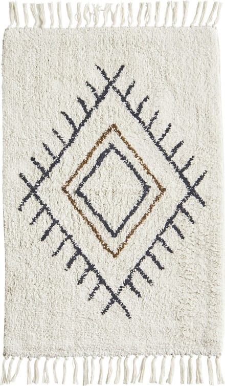 Madam Stoltz Badmat Cotton wit 60x90cm