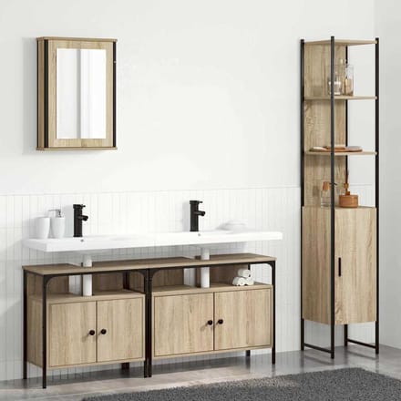 vidaXL - Badkamermeubel - Set - 4 - st - Sonoma - Eik - 33 - x - 33 - x - 185,5 - cm