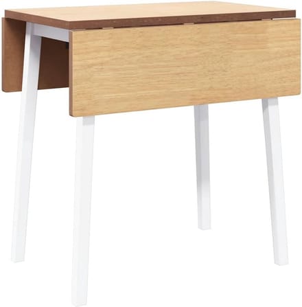 Stevige Witte Eettafel - Massief Hout en Rubber - Geschikt voor Eten en Werken