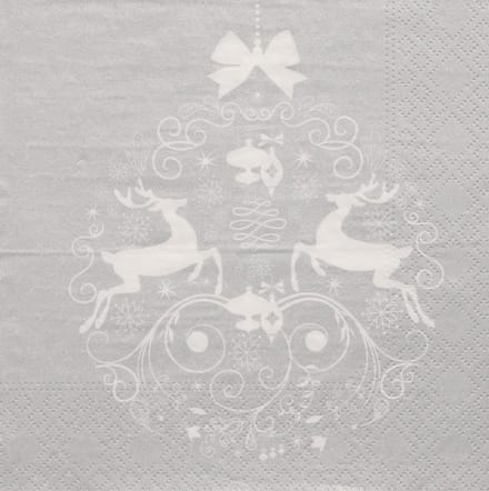 PAPSTAR Kerst-motiefservetten 'Deers Couple', zilver