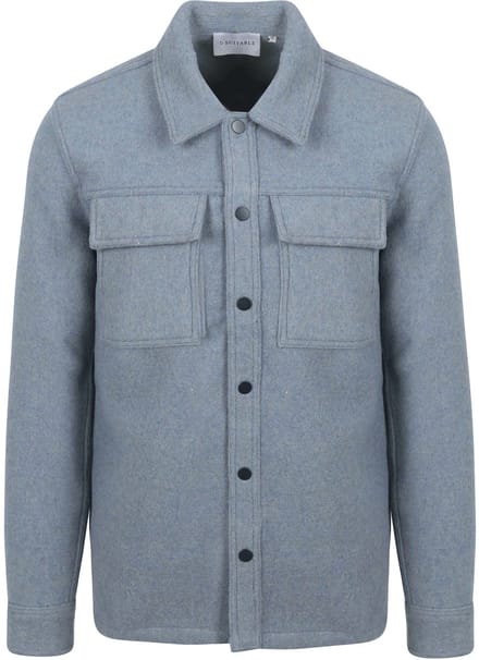 Suitable Overshirt Wool Blend Blauw - Maat XL - Heren