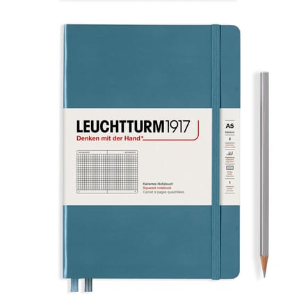 Leuchtturm1917 A5 Medium Notitieboek Squared / Geruit Stone Blue