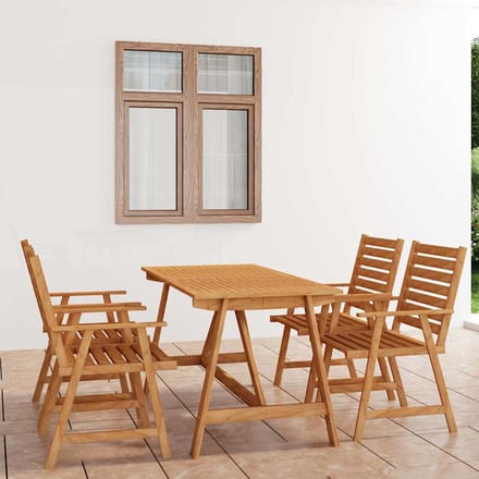 vidaXL - 5-delige - Tuinset - massief - acaciahout