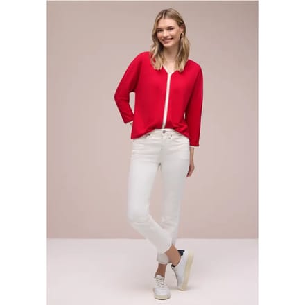 Shirt met 3/4 mouwen en contrasterende details