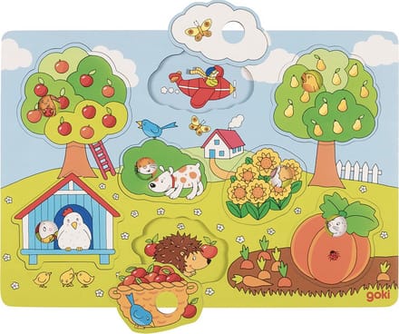 Goki Wooden Background Shape Puzzle in the Garden 8 pcs. Hout