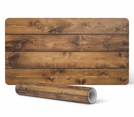 Decoratieve bureauonderlegger met afbeeldingen, rustieke houten planken, 120x60 cm