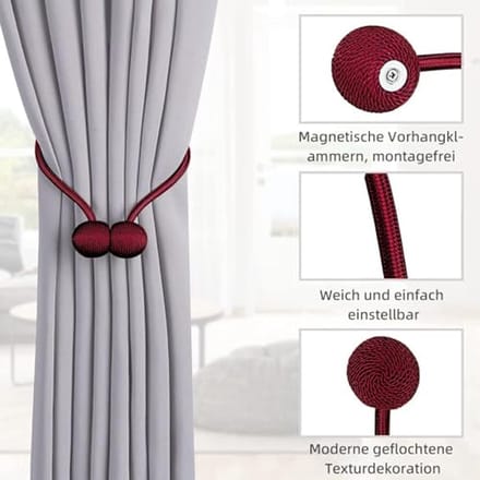 Magnetische Gordijnhouders - 4 Stuks voor een Elegante Decoratie