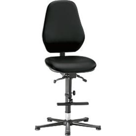 Labostoel Basic, met opstaphulp, kunstleer, Stamskin Top zwart