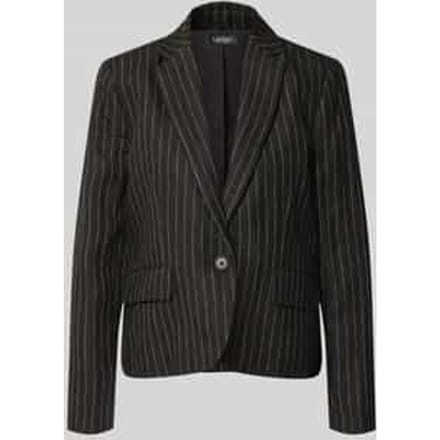 Regular fit lange blazer van linnen met klepzakken