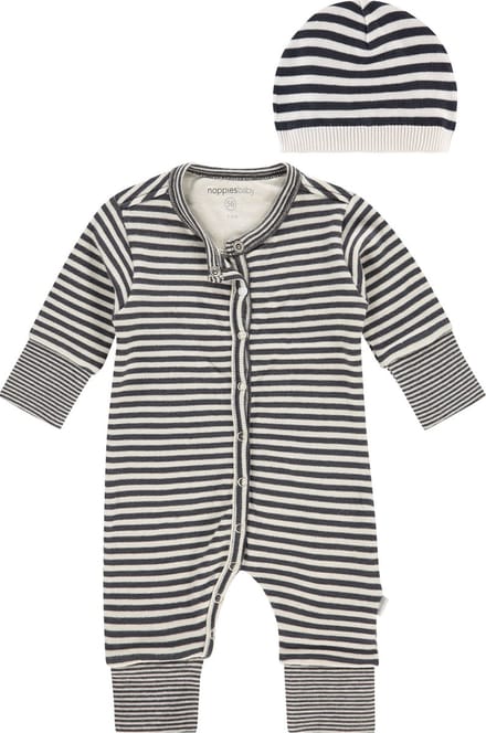 Noppies - Kledingset - 2delig - Boxpak - Knit - Alonei gestreept - Beanie Muts Aniam - Maat 56