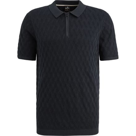 Polo Shirt Korte Mouw Vanguard Knitted Poloshirt Half-Zip Navy