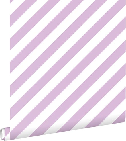 ESTAhome behang strepen lila paars en wit - 53 cm x 10.05 m - 139952