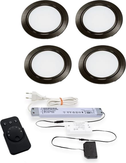 Chip Emotion Led set van 4 spots zwart - 12V
