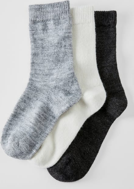 Damart - Set van 3 paar effen sokken van met wol gebreide Thermolactyl - Dames - Grijs - 39/41
