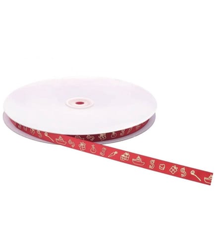 Satin Sint ribbon rood 12mm x 100 meter