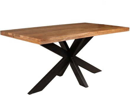 Eettafel langwerpig mangohout 160cm lichtbruin John langwerpige tafel duurzaam mango eetkamertafel
