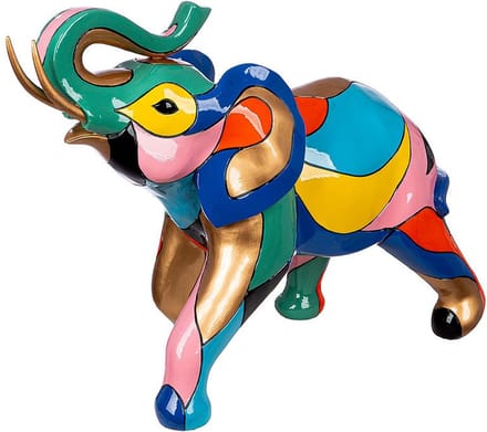 Gilde Handwerk - Beeld - Sculptuur - Olifant - Multicolour - Polyresin - 18x43x33 cm
