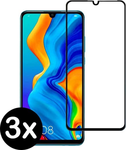 Screenprotector - 3 Stuks - Geschikt voor Huawei P30 Lite - Full Cover - Beschermglas - Gehard Glas - Tempered Glass - Screen Protector