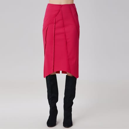 Asymmetrische rok met structurele lijnen