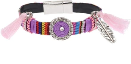 Behave - Geborduurde boho armband - Veertje en kwastjes - Zomer