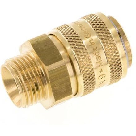 Messing DN 9 Tempereerkoppeling Snelkoppeling G 3/8 inch Buitendraad Dubbele afsluiting