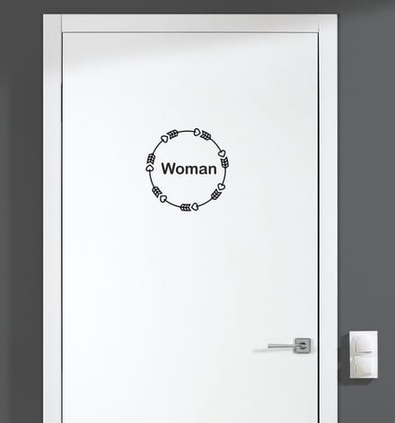 Deursticker - Woman - Zwart 15x15