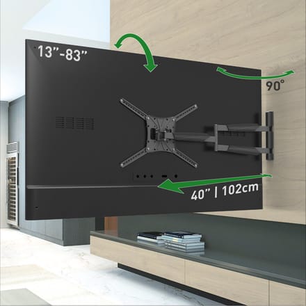 Barkan mounting kit - full-motion - for TV - extra long - black - Max 50 kg - recommended for 13"-83"