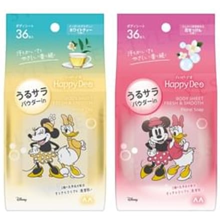 Mandom - Happy Deo Body Sheet Fresh & Smooth White Tea - 36 pcs