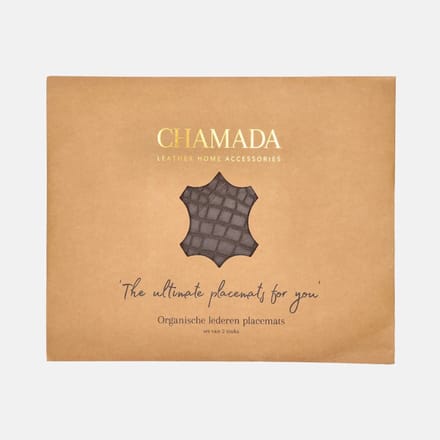 Chamada Sophie leren placemats organisch croco (2 stuks) donkerbruin