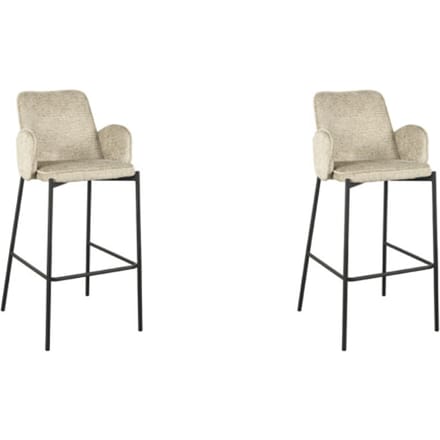 LABEL51 Joni Barkruk - Creme - Stof - Hoog - Kruk - - Met Armleuning