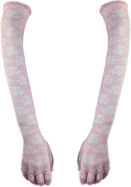 BamBella® - Lange Handschoenen Roze kant - Sexy handschoenen dames -