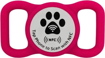 Tagnetic - PetTag - Duurzaam siliconen - NFC chip - Roze