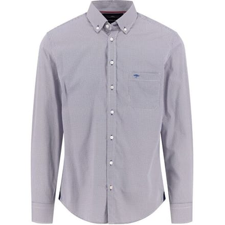 Fynch-Hatton Overhemd Allover Minimal Pattern Button-Down Garnet Red / male