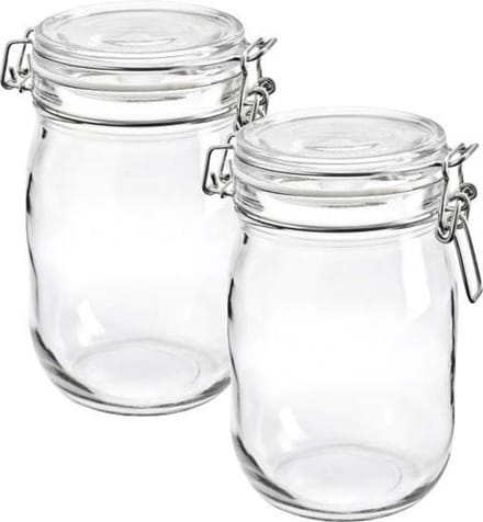 Weckpot - Voorraadpot - Transparant - 1 Liter - 2 stuks