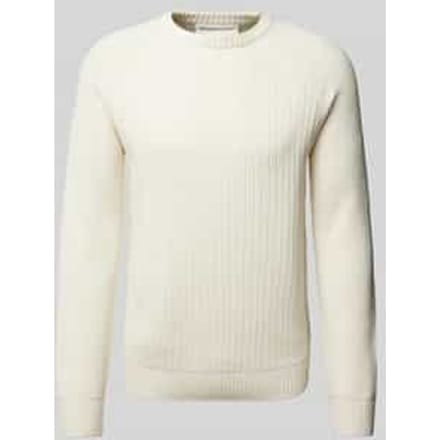 Regular fit gebreide pullover van katoenmix met structuurmotief