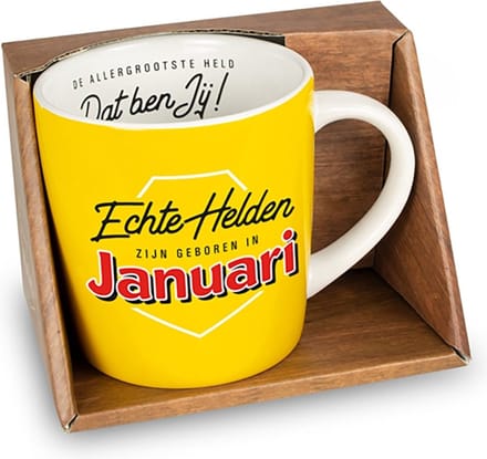 Verjaardag - Januari - Mok - Held - Drop - "Speciaal voor jou"