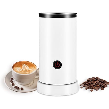 Elektrische Melkopschuimer 4-in-1 600 W 240 ml/8.12 oz Warme en Koude Melkopschuimer Stille Werking Anti Slip EU Plug wit