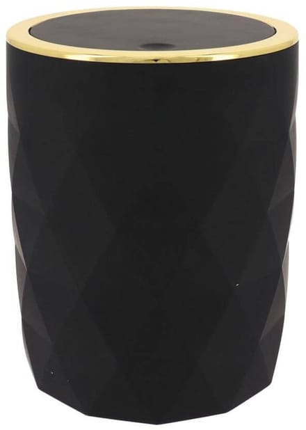 Kleine Vuilnisbak met Deksel 6 Liter Zwart