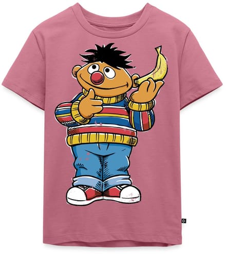 Sesamstraat Ernie Banana Telefoon Premium T Shirt Kinderen