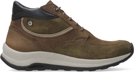Wolky Hoge veterschoenen Scone taupe combi leer