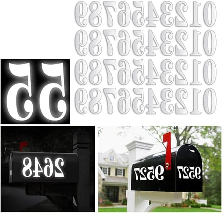 Brievenbusnummers Wit - Huisnummers Stickers - Adres Markeren - Waterdicht Vinyl - 5 cm - Wit