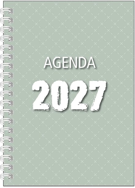 MGPcards - Agenda A5 2027 - Ringband - Spiraal - Flexibele kaft - Weekoverzicht - Groen - 15 x 21 cm