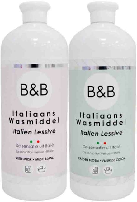 B&B Italiaanse Wasparfum Wasmiddel Witte Musk & Katoen Bloem Pakket