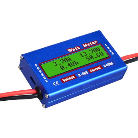 Watt-mètre RC 100A, analyseur de puissance, Balance numérique LCD, vérificateur de tension de batterie bleu